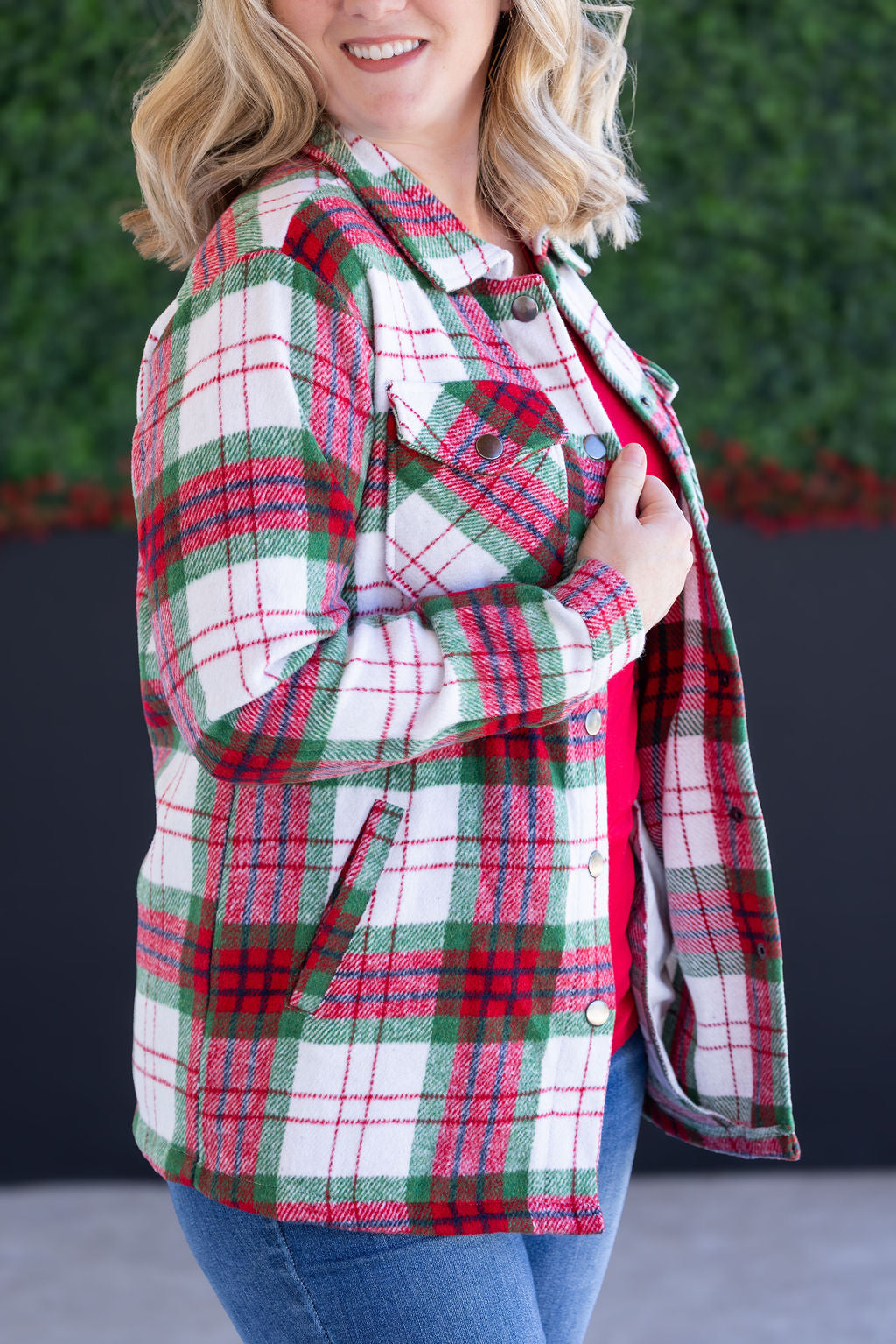 Norah Plaid Shacket - Christmas Plaid